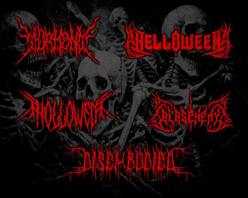 15 Premium Death Metal Fonts Bundle TTF OTF, Black Metal Fonts for Band ...
