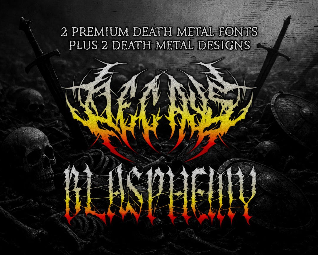 2 Death Metal Fonts • Brutal Black Metal Typeface for Gothic Horror ...