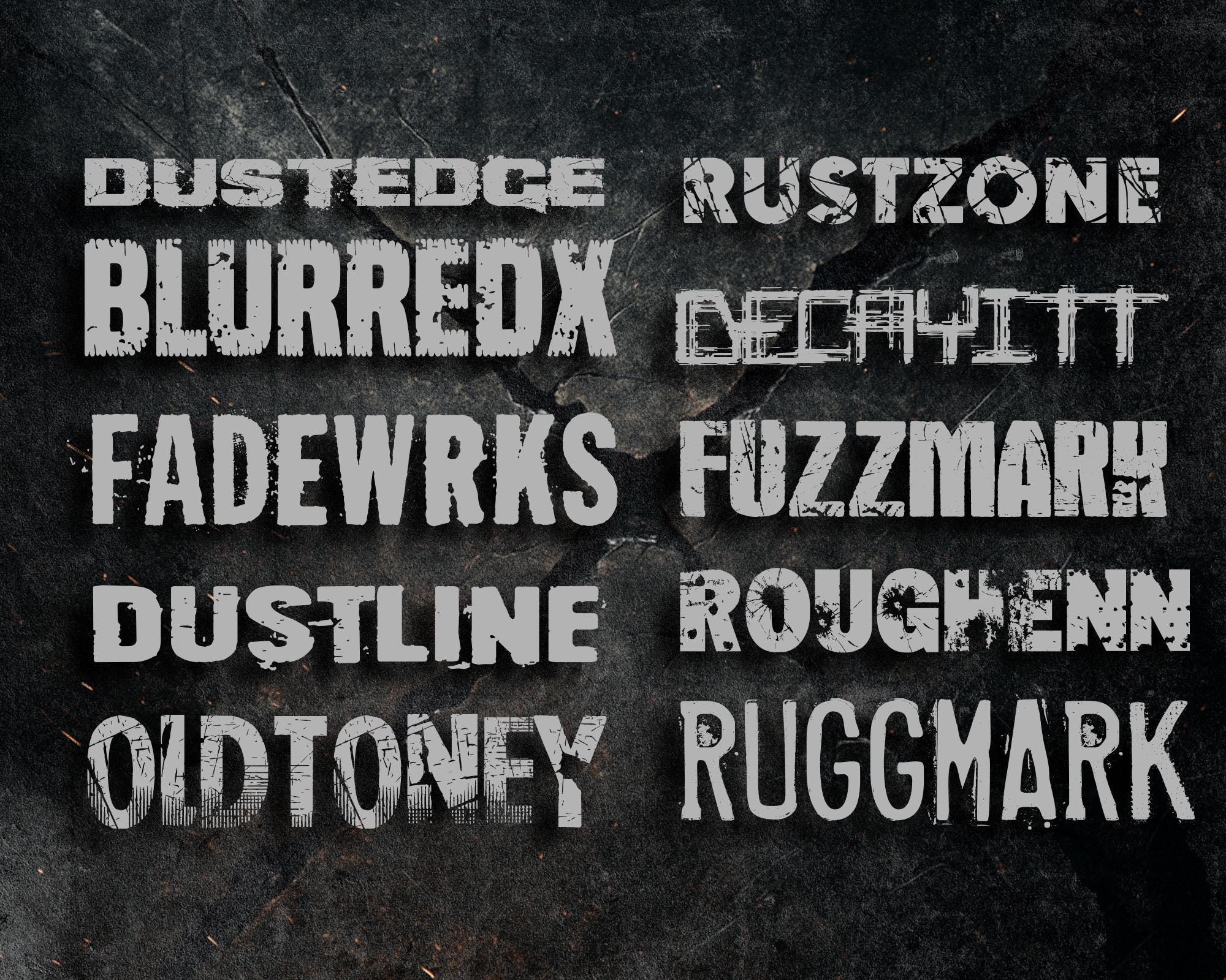 40 Distressed Fonts Bundle TTF | Premium Vintage Grunge Font Pack ...