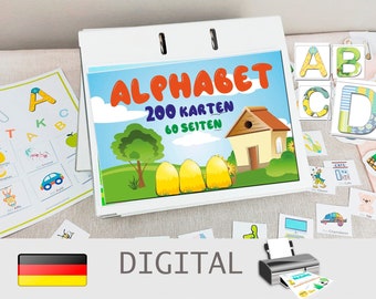 ABC Großes Alphabet Karten Set, PDF zum ausdrucken, Deutsch