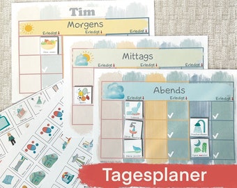 Routineplan für Kinder, Tagesplan, Morgens Abends, PDF Download, Aufgabenplaner für Kinder, Montessori, Routine Karten, zum ausdrucken,