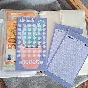 Sparchallenge PDF, Traum Urlaub zum ausdrucken, Digital Download, passend für A6-Zippertaschen, Urlaubchallenge