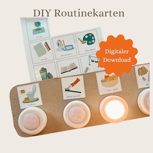 Tagesplan Kinder, Wochenplaner Kind, Routineplan, Morgenroutine Abendroutine, Montessori Kärtchen, Tagesablauf, Digitaler Download, Deutsch
