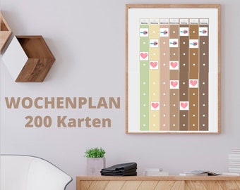 Kinder Wochenplan , Wochenplan für Kinder PDF, Tagesplan, Routineplan, PDF zum AUSDRUCKEN