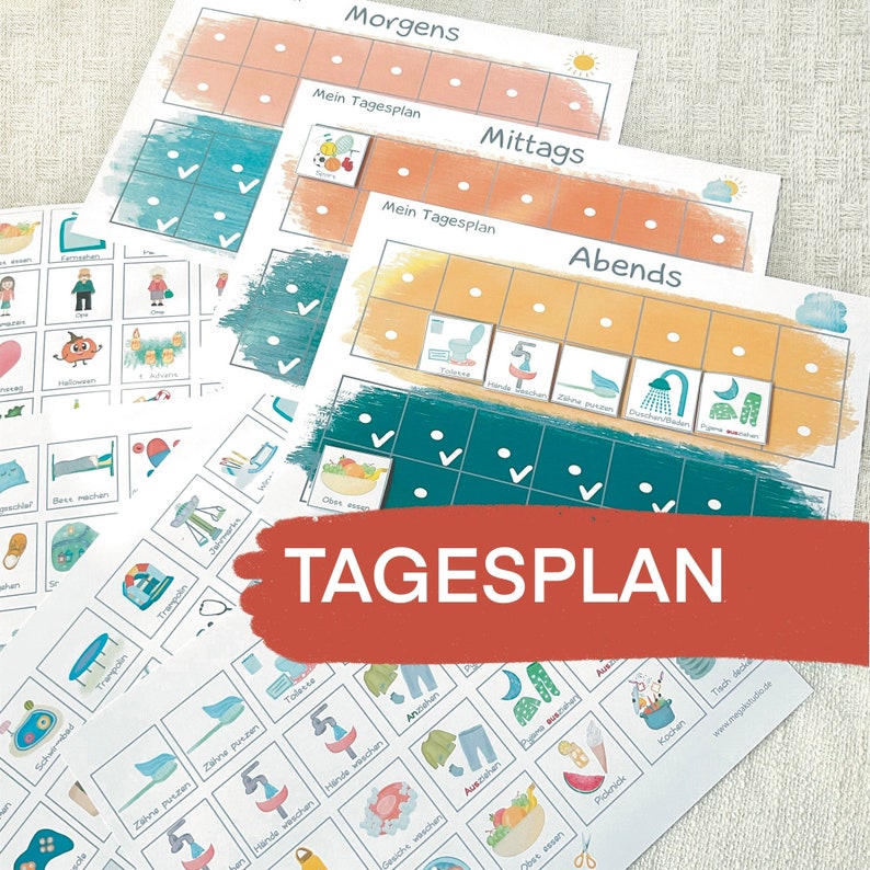 Tagesplan Für Kinder PDF Zum Ausdrucken, Download, Routine Karten Für