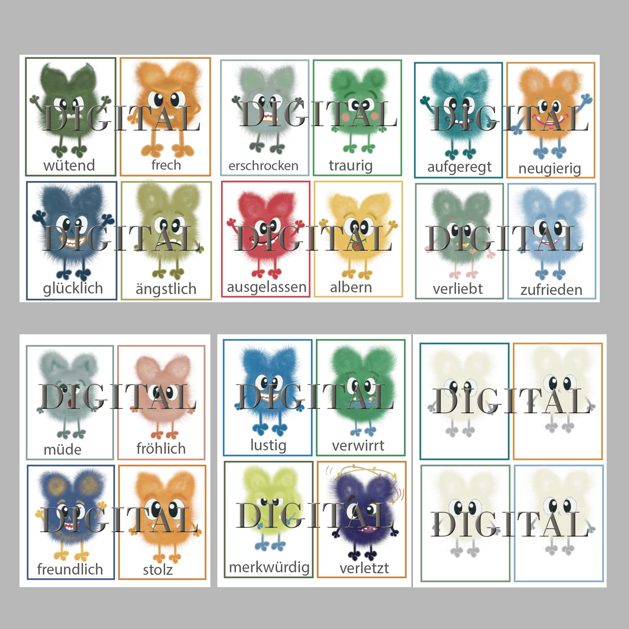 Gefühlskarten Für Kinder Emotionen Erkennen Und Ausdrücken Lernen - Etsy