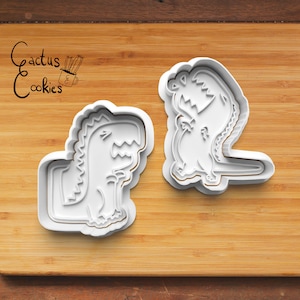 Digital STL file download for Roaring T-Rex cookie cutter