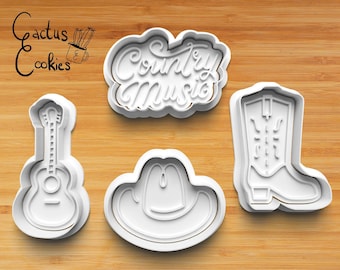 STL-bestand voor koekjesuitsteker voor countrymuziek (digitale download)