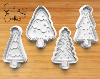 Archivo STL para cortar galletas con forma de árbol de Navidad (descarga digital)