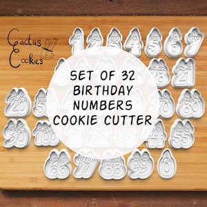 Digital STL file download for Birthday Numbers cookie cutter