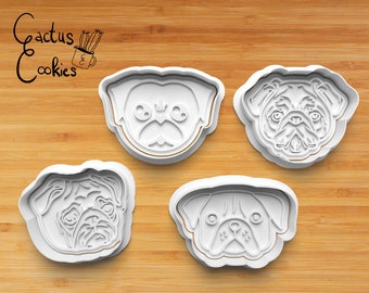 Pug Face Cookie Cutter STL File (Digital Download)