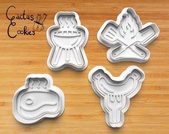 Cortador de galletas con forma de parrilla o barbacoa (archivo STL, descarga digital)