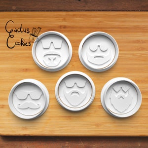 Digital STL file download for Beards with sunglasses cookie cutter