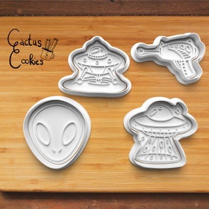 Archivo STL para cortador de galletas con forma de ovni alienígena (descarga digital)