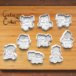 Digital STL file download for Milestone Birthday cookie cutter