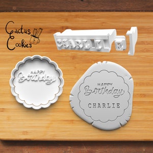 Descarga de archivo STL digital para cortador de galletas personalizado de cumpleaños