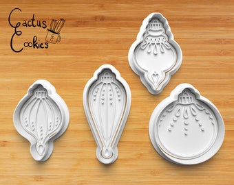 Archivo STL para cortador de galletas con forma de adornos navideños (descarga digital)