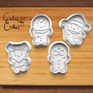 Digital STL file download for Gingerbread man and woman cookie cutter