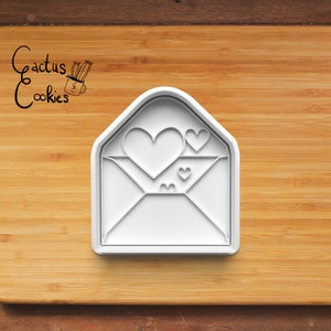 Descarga de archivo STL digital para cortador de galletas con forma de carta de amor