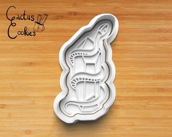 snake with crystal Cookie Cutter STL File (Digital Download)
