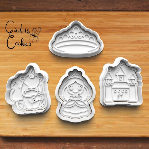 Set di 2 formine per biscotti a forma di corona e corona di principessa