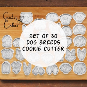 Digital STL file download for dog breeds set 30 cookie cutter