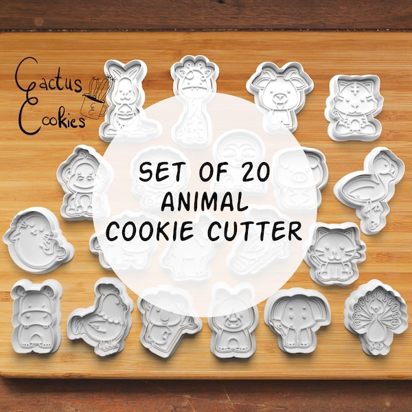 Digital STL file download for 20 Animals cookie cutter