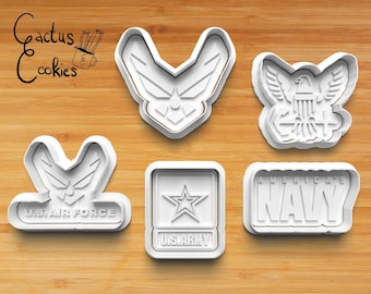 Digital STL file download for Army Navy Air Force cookie cutter