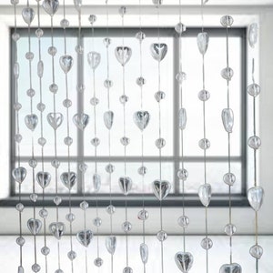 5 String Transparent Champagne Love Glass Beads Door Curtains Wedding Party Stage Decoration Fashion Indoor Home Hanging Ornaments