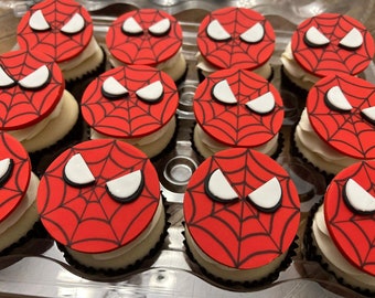 Spider-Man cupcake toppers
