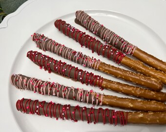 Chocolate Dipped Pretzels for Christmas, Halloween, Valentine’s Day, or any event~ we can do bulk orders and you choose your color