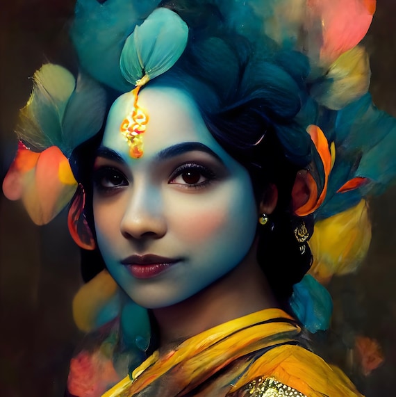 Lord Krishna Wall Art Set of 3 Etsy