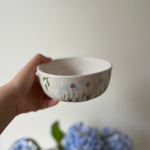 Handmade Ceramic Bowl With Hydrangea Flower - Etsy