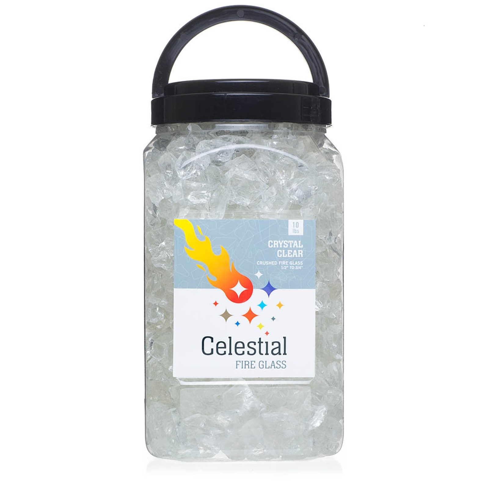 Fire Glass Rocks Clear Crushed Gravel Shapes 10 Lb. Jar Etsy