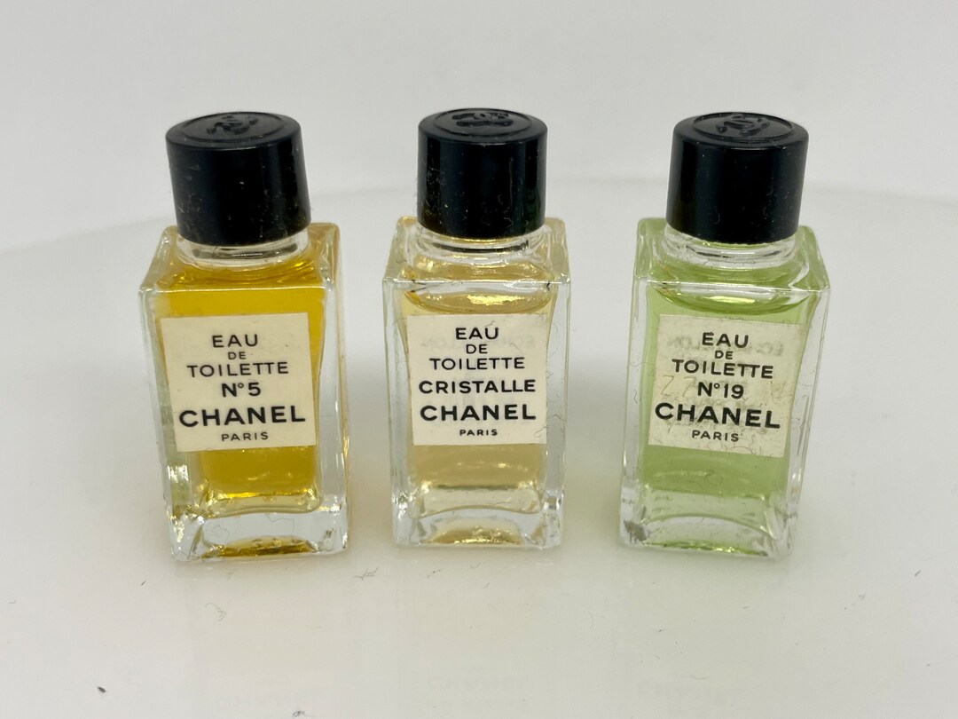 Set of 3 Chanel No 5, No 19 & Cristalle VINTAGE Miniatures Etsy