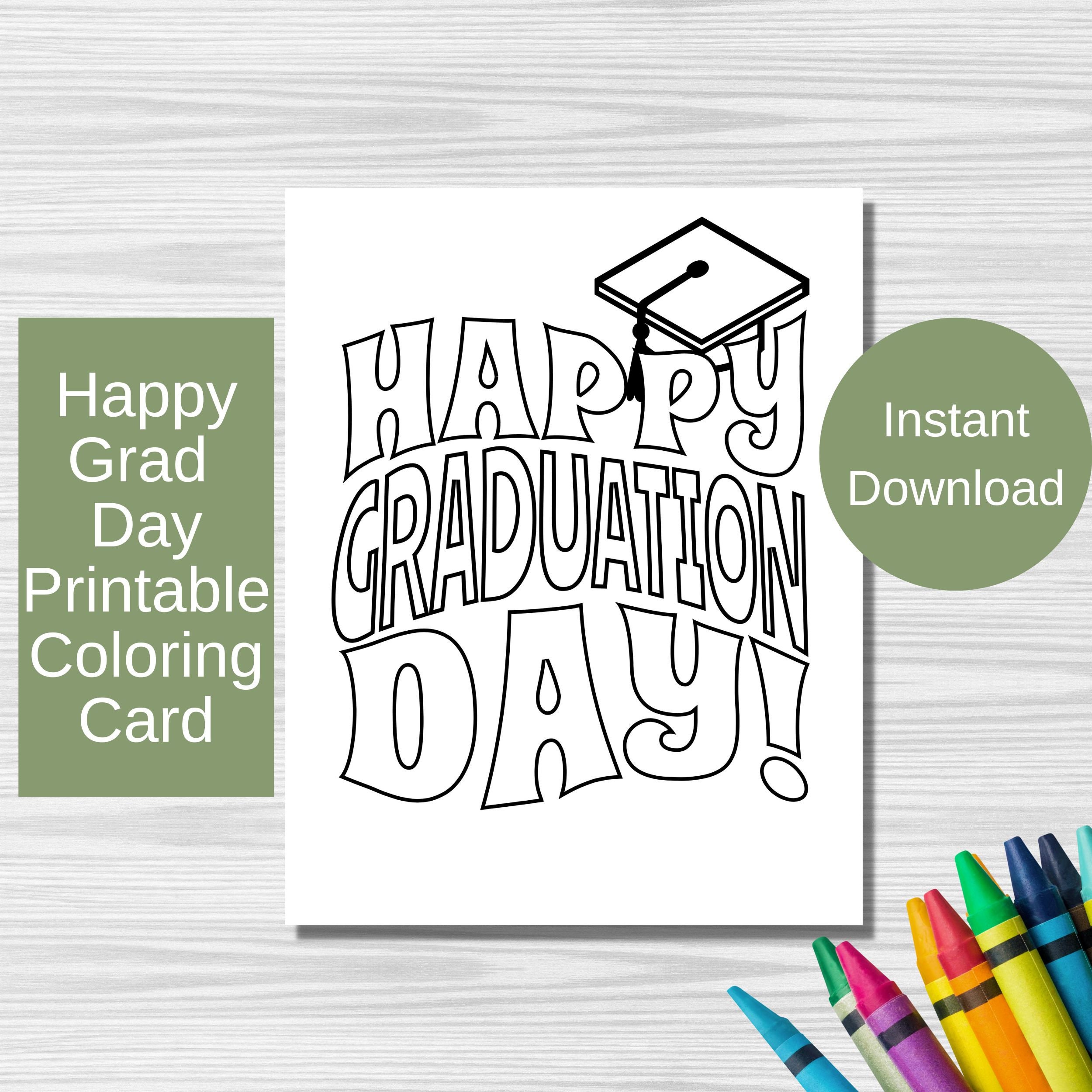 Graduation Coloring Card Printable - Il Fullxfull.5034599155 Ihgy 