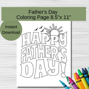 Happy Father's Day coloring page Father's day coloring sheets Printable for dad Father's day gift from kids printable Father's day card