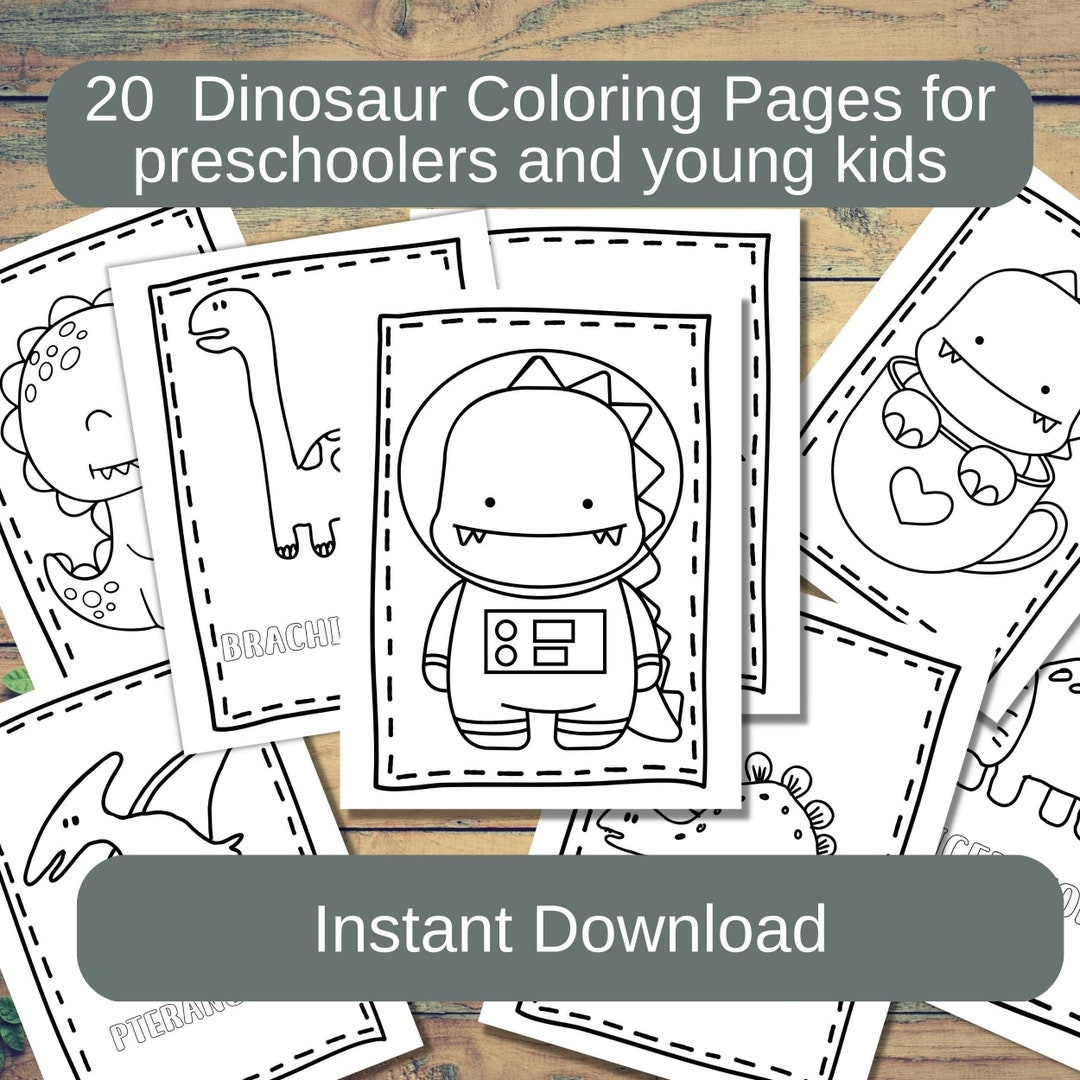 Preschool Dinosaur Coloring Pages Dinosaur Coloring Sheets - Etsy