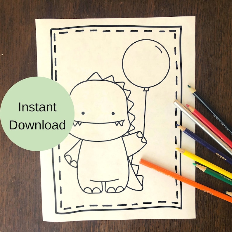 Preschool Dinosaur Coloring Pages Dinosaur Coloring Sheets - Etsy