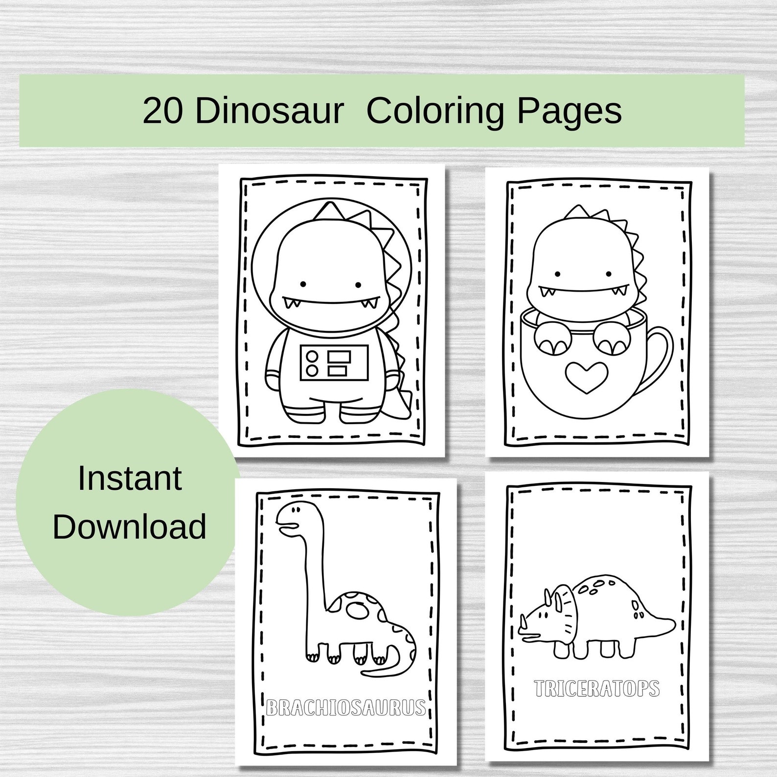 Preschool Dinosaur Coloring Pages Dinosaur Coloring Sheets - Etsy