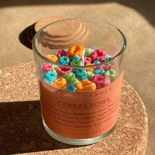 Candle Cereal Bowl Froot Loops Realistic Etsy