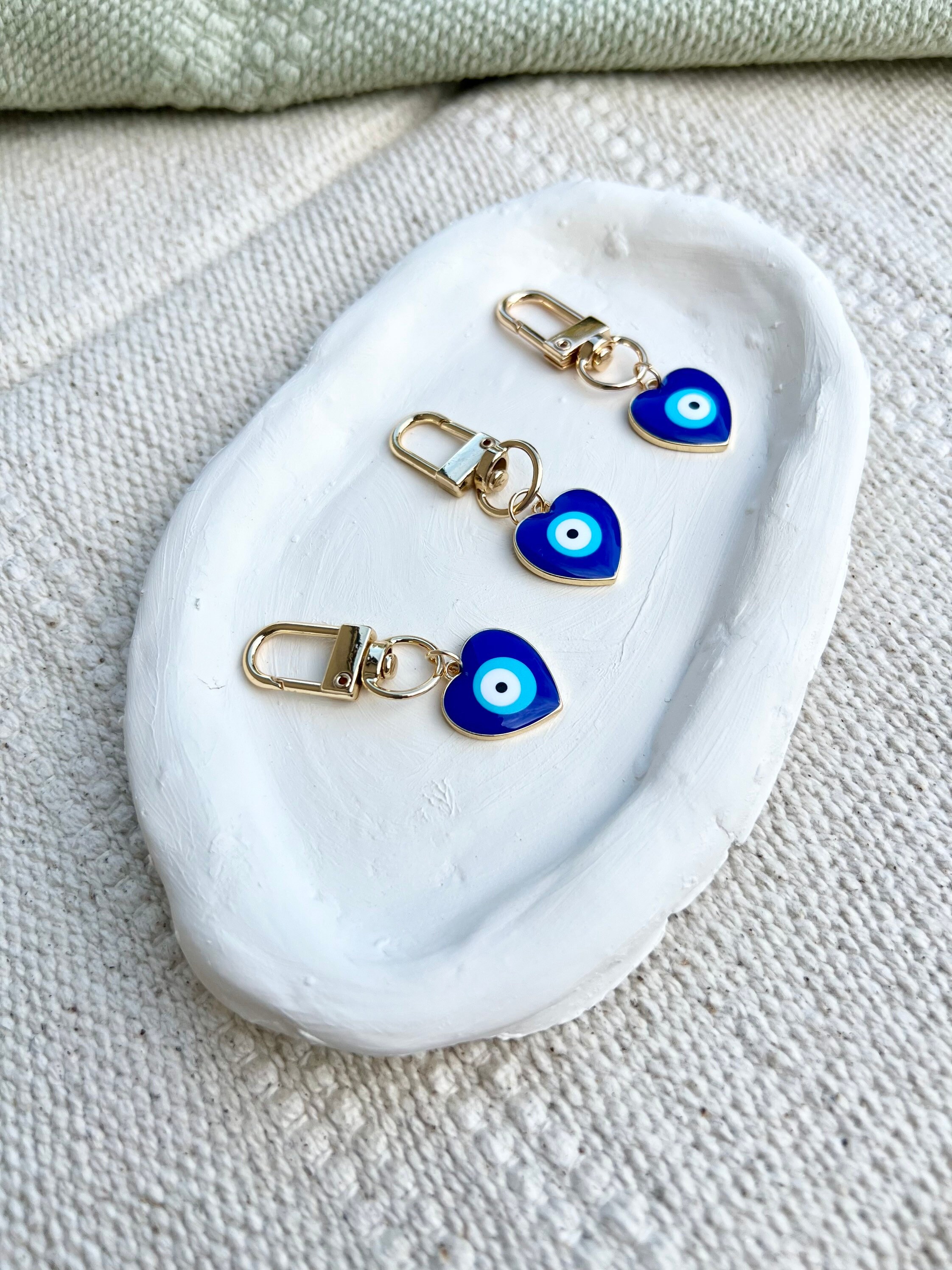 Evil Eye Heart Water Drop Keychain Keychain for Friend Etsy