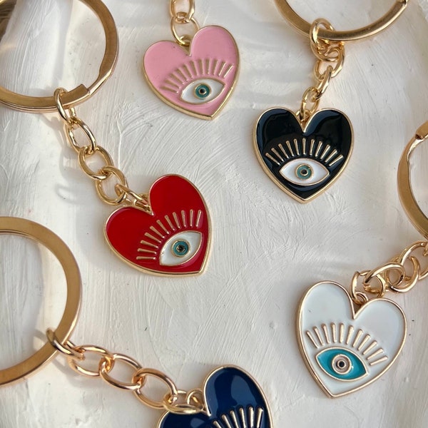 Porte-clés mauvais œil, porte-clés pour ami Couple, breloque yeux bleu -protection- oeil turc,grec,amulettes porte bonheur evil eye