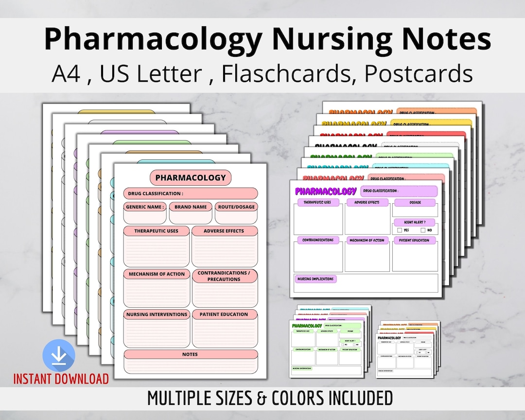 Printable Pharmacology Notes Template BUNDLE Drug Template Student Printable Pharmacology Notes Template BUNDLE Drug Template Student