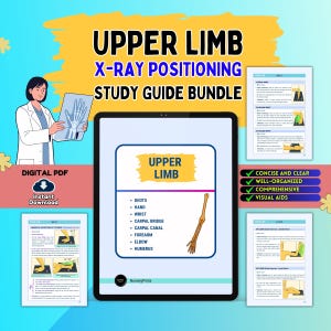 Upper Limb XRay Positioning Study Guide, Rad Tech Review Guide, Radiographic Procedures Book, ARRT Prep, Digital Download PDF