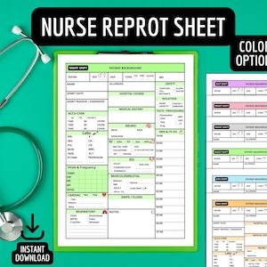 Afdrukbaar rapport verpleegkundigen: dag- en nachtploeg (A4, US Letter)