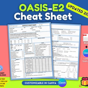 Oasis Assessment.pdf OASIS-E2 Cheat Sheet (2026), Start of Care Template, Home Health Nurse ...