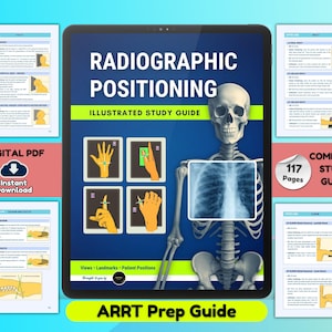 XRay Positioning Study Guide, Rad Tech Review Guide, Radiographic Procedures Book, ARRT Prep - Digital Download PDF