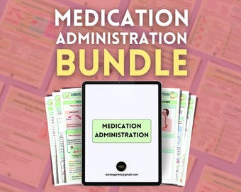 Medication Administration BUNDLE, 30 Pages Digital Download Nursing Study Guide and Notes for Nursing Students, NCLEX