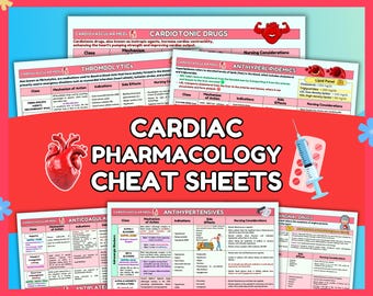 Herz-Pharmakologie-Spickzettel-Bundle: Herz-Kreislauf-Medikamente Studienführer (Digitaler Download)
